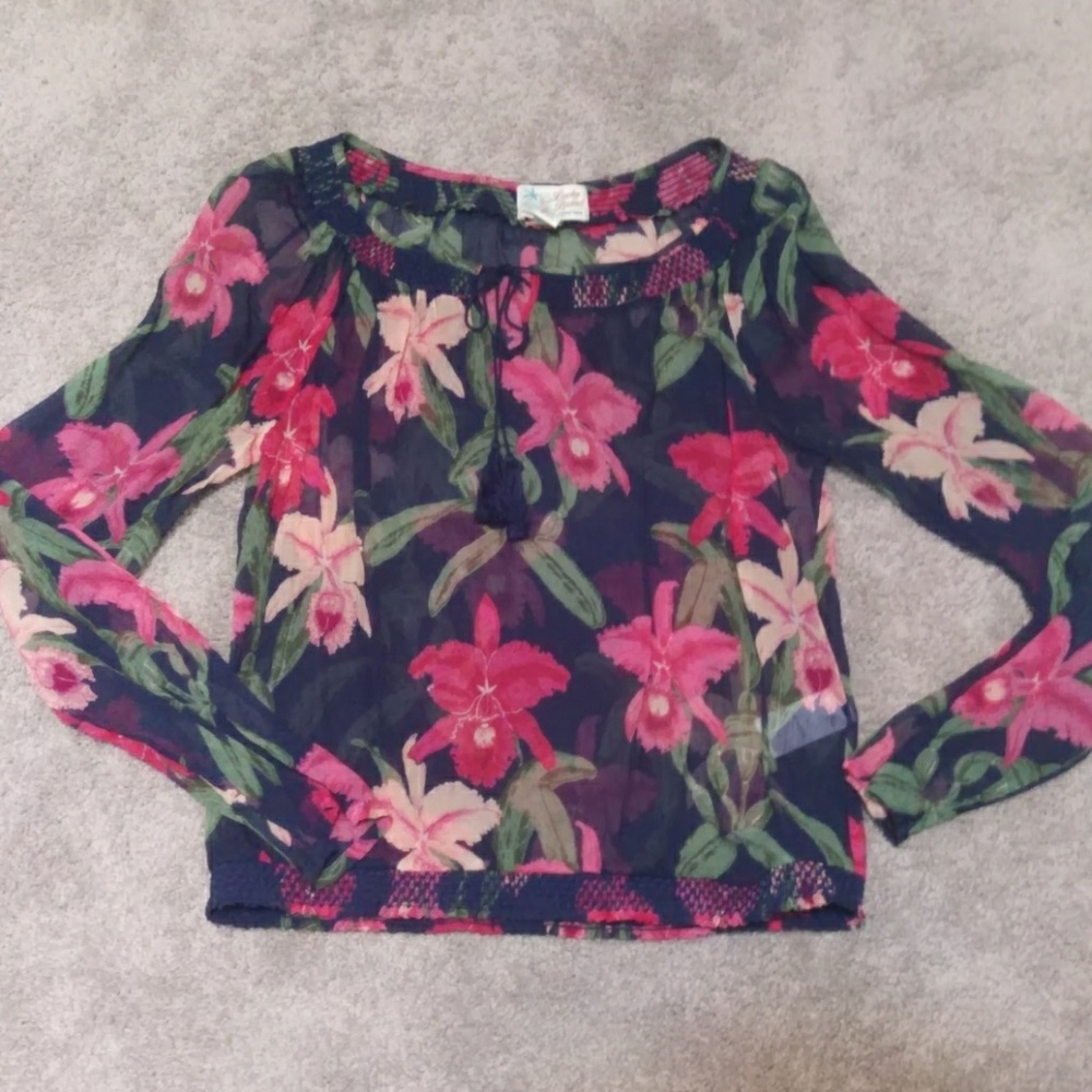 Lucky brand small sheer floral top